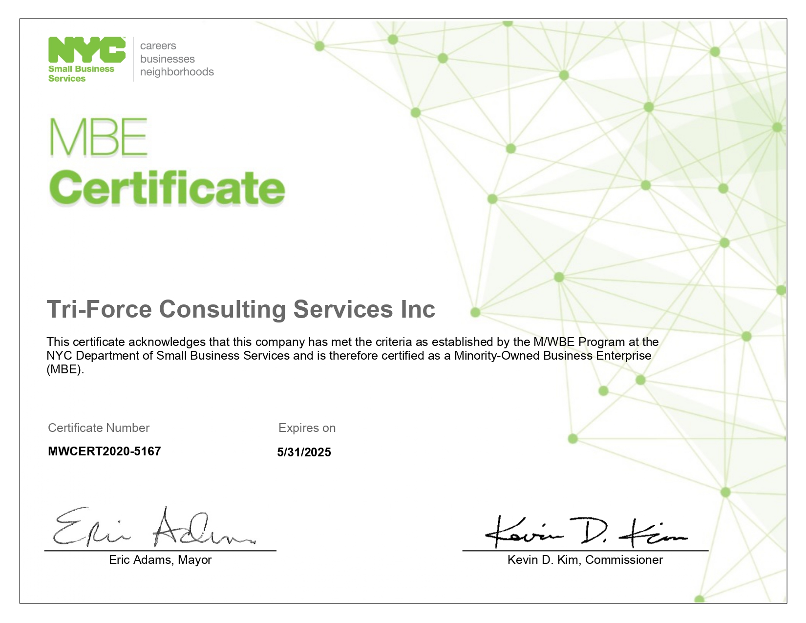 NYC MBE Certification