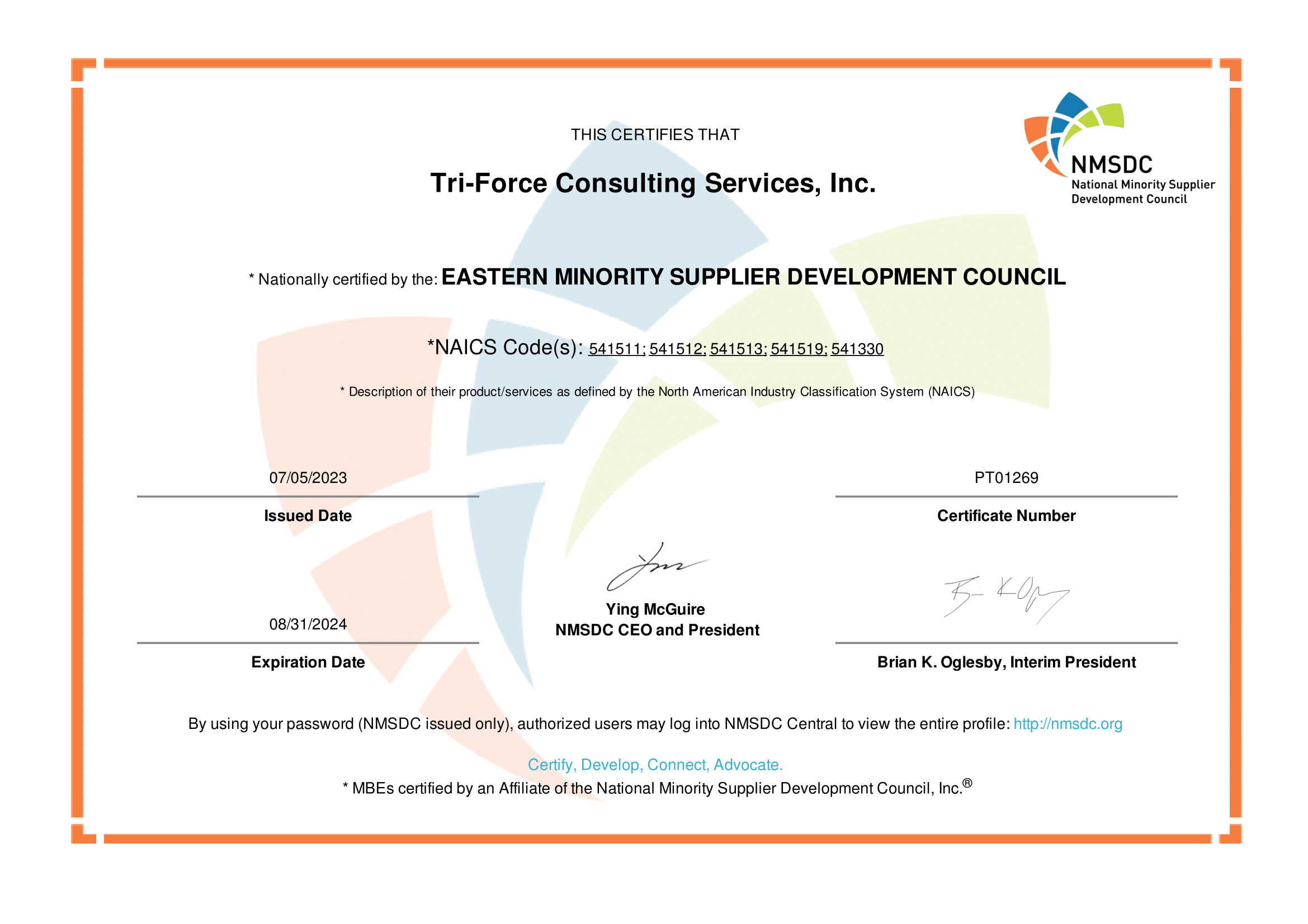 Tri Force Consulting Services Inc Certificate ()