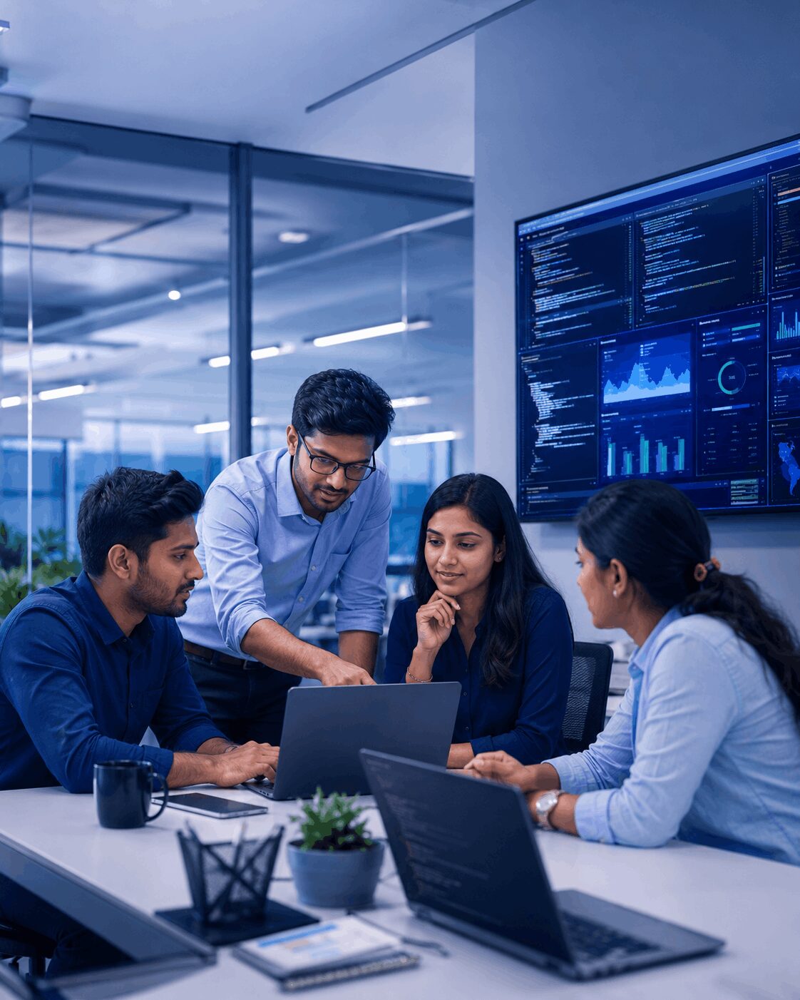 Tri-Force India offshore software development team collaborating in a modern office